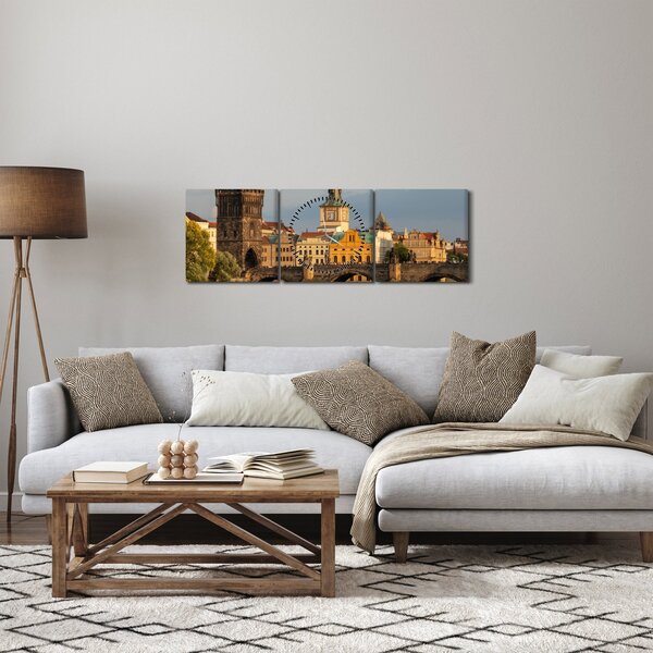 Obraz - Karlův most (s hodinami) (90x30 cm)
