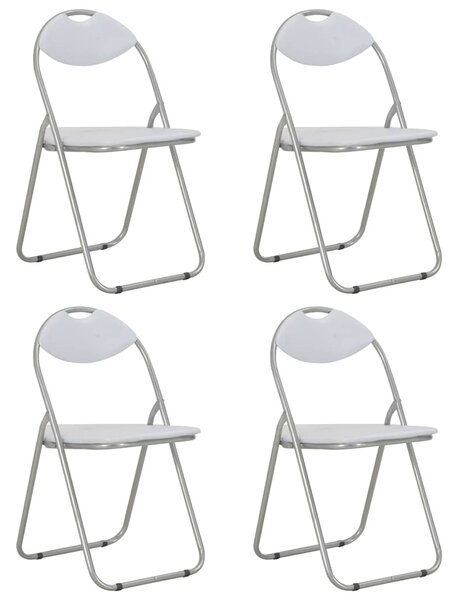 Skládací židle 4 ks, bílá umělá kůže 278595