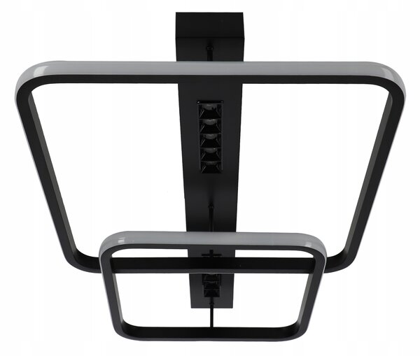 Černé LED závěsné svítidlo 39 W, 3 režimy barvy světla, 3510 lm, IP20, 61 × 41 × 10 cm