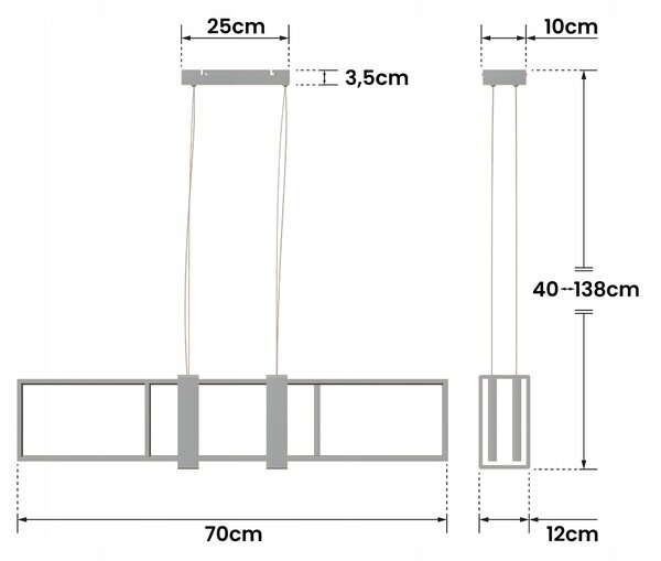 LED závěsné svítidlo 58 W, 5220 lm, teplá bílá, IP20