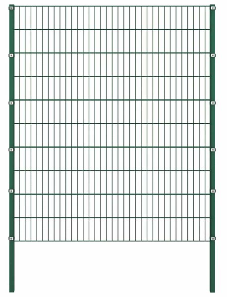 Plotový panel se sloupky železný 349 x 200 cm zelený 278680