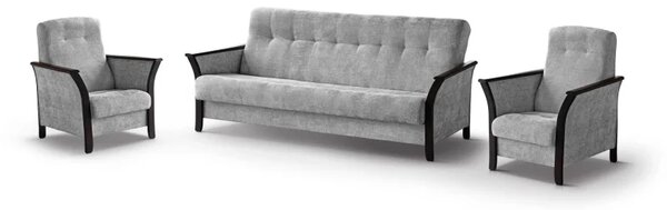 Sedací souprava Roko 3+1+1, šedá/ořech (bonita 209.13/light grey)