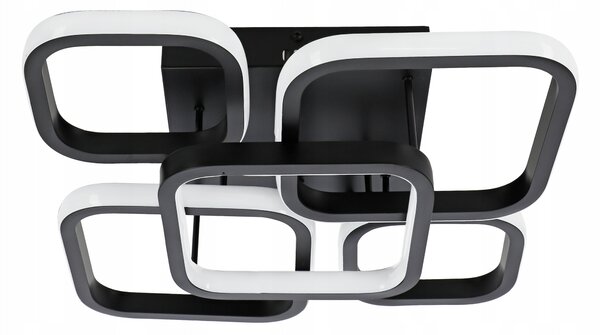 Černé LED závěsné svítidlo 54 W, 4860 lm, IP20, 39 × 39 × 12 cm