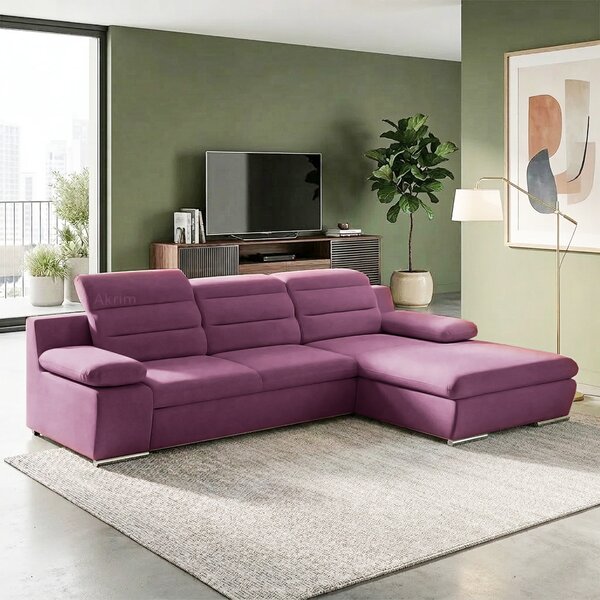 Sedací souprava GRECO MINI | 278x185 cm | PRAVÁ | rozkládací + úložný prostor | VÝBĚR TKANIN