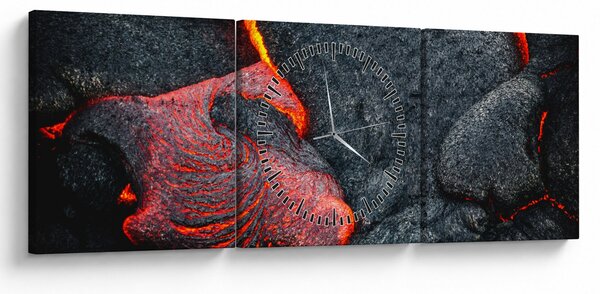 Obraz - Láva (s hodinami) (90x30 cm)