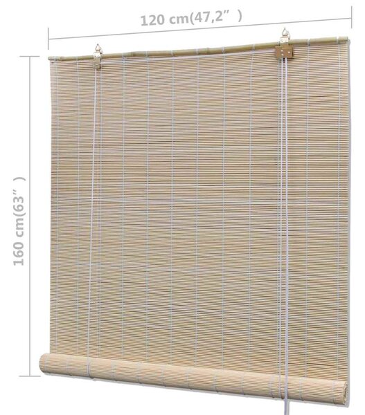Zatemňovací rolety z přírodního bambusu 2 ks 120 x 160 cm 278742