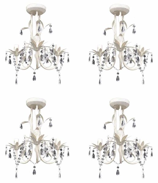 Křišťálové lustry 4 ks elegantní bílé 278739