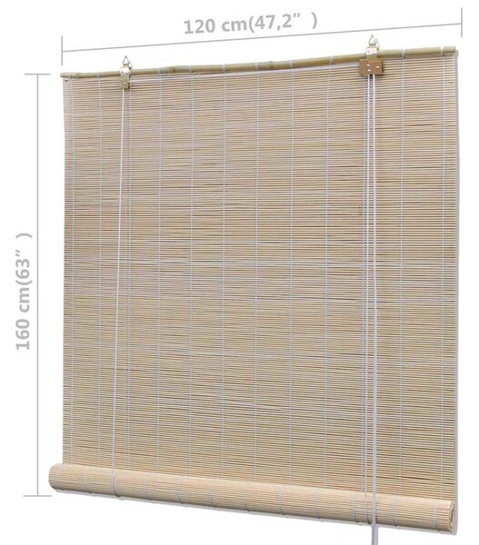 Zatemňovací rolety z přírodního bambusu 4 ks 120 x 160 cm 278743
