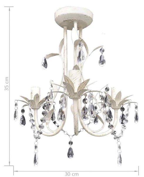 Křišťálové lustry 4 ks elegantní bílé 278739
