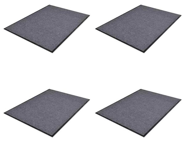 PVC rohožky 4 ks šedé 90 x 60 cm 278749