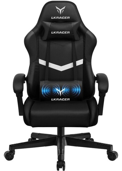 GTPLAYER Herní idle Kanceláská idle Masání herní křeslo Ergonomická herní idle, masání bederní oprka hlavy, polstrovaná herní idle, otoná idle