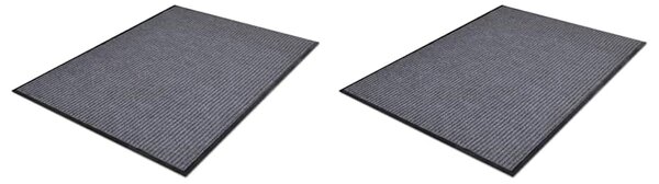 PVC rohožky 2 ks šedé 90 x 60 cm 278748