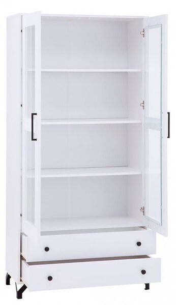 Obývací stěna BERGEN D | 4 díly | 320 cm | bílá mat/bílá lesk