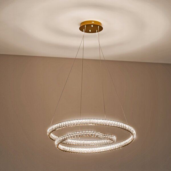 Bílé LED závěsné svítidlo 136 W – teplá bílá, IP20, Ø 80 cm