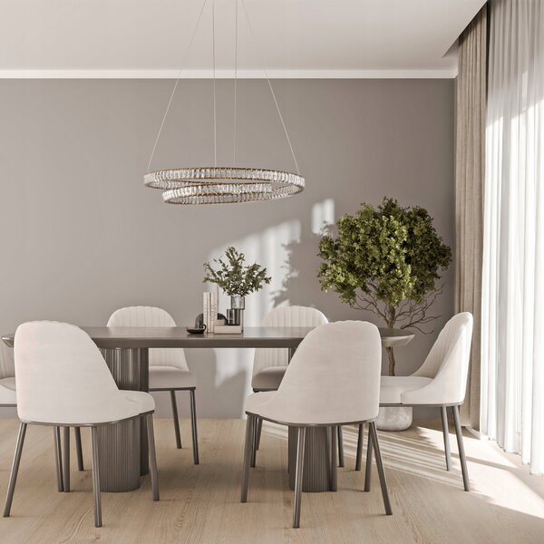 Bílé LED závěsné svítidlo 136 W – teplá bílá, IP20, Ø 80 cm