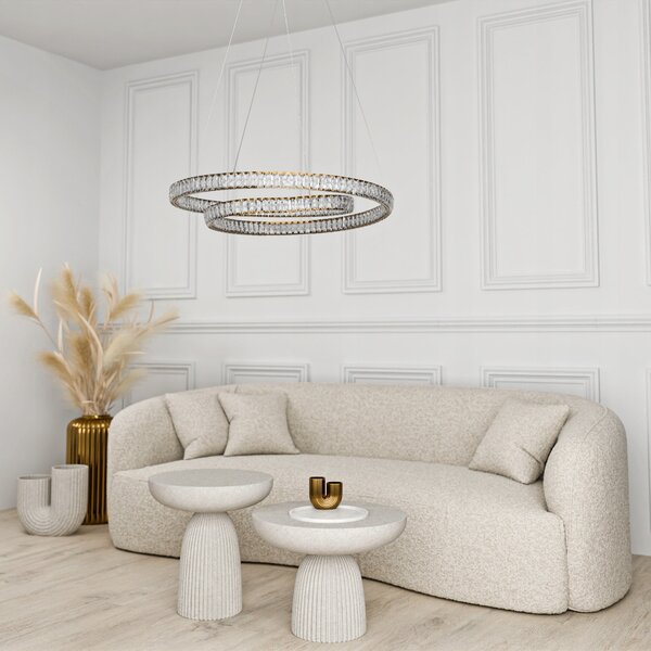 Bílé LED závěsné svítidlo 136 W – teplá bílá, IP20, Ø 80 cm