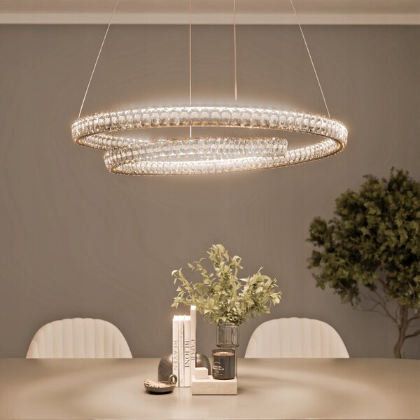 Bílé LED závěsné svítidlo 136 W – teplá bílá, IP20, Ø 80 cm
