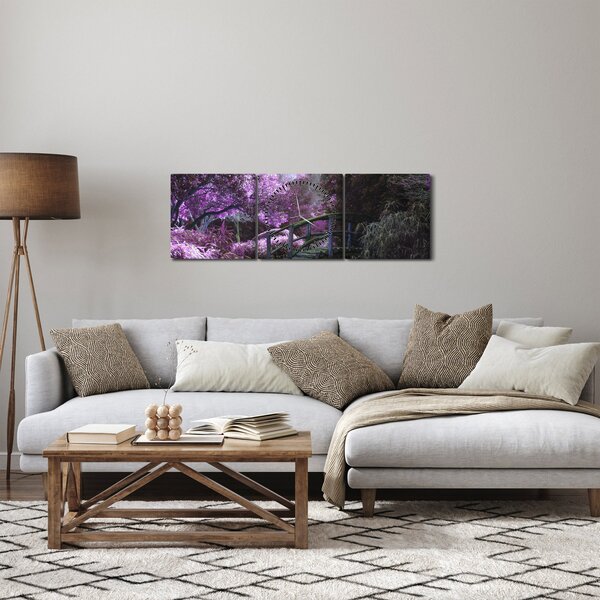 Obraz - Mystická zahrada (s hodinami) (90x30 cm)