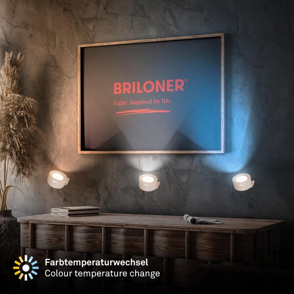 BRI 3896011 Tari nástěnné bodové svítidlo - 1,6W, 160lm, LED, nabíjecí, CCT, stmívatelné, bezdrátové, béžová - BRILONER