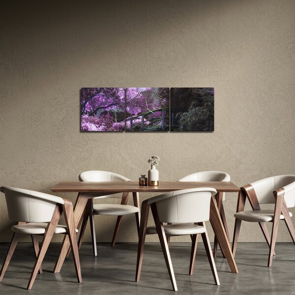 Obraz - Mystická zahrada (s hodinami) (90x30 cm)