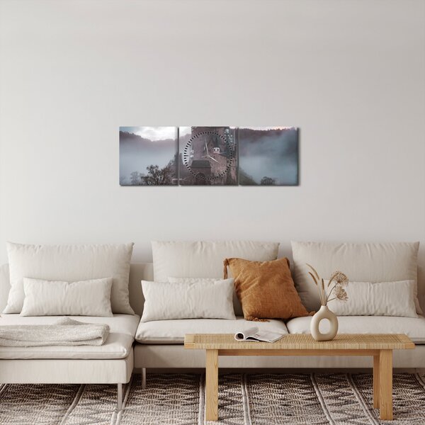 Obraz - Eltz Castle, Německo (s hodinami) (90x30 cm)