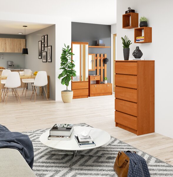 Ak furniture Komoda Kuba 60 cm - 5 šuplíků olše