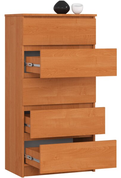 Ak furniture Komoda Kuba 60 cm - 5 šuplíků olše