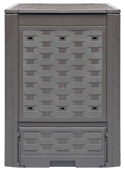 Zahradní kompostéry 2 ks hnědé 60x60x83 cm 600 l plast ratan 278917
