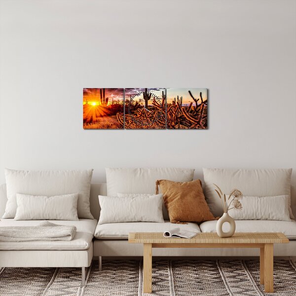 Obraz - Zlatá hodinka pouště (s hodinami) (90x30 cm)