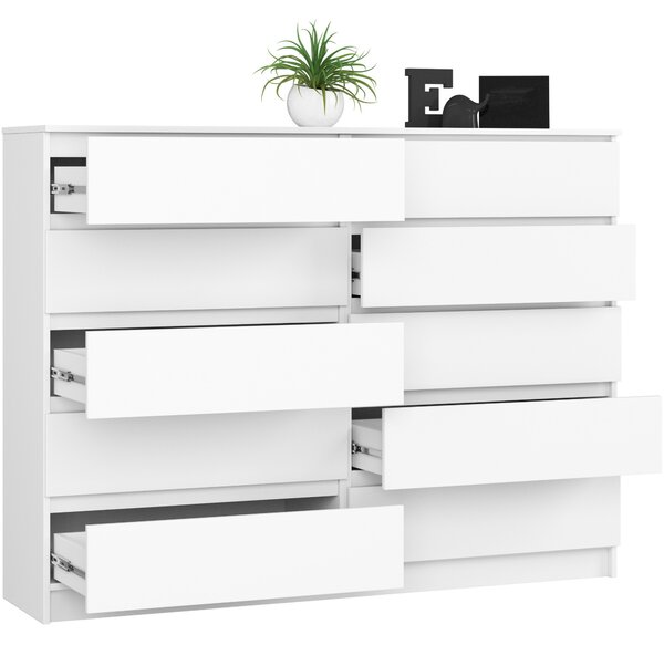Ak furniture Komoda Rollo K 160,4 cm bílá matná