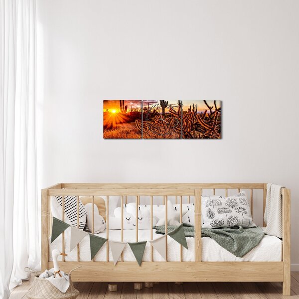 Obraz - Zlatá hodinka pouště (s hodinami) (90x30 cm)