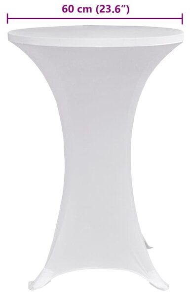 Návlek na koktejlový stůl Ø 60 cm bílý strečový 4 ks 279068
