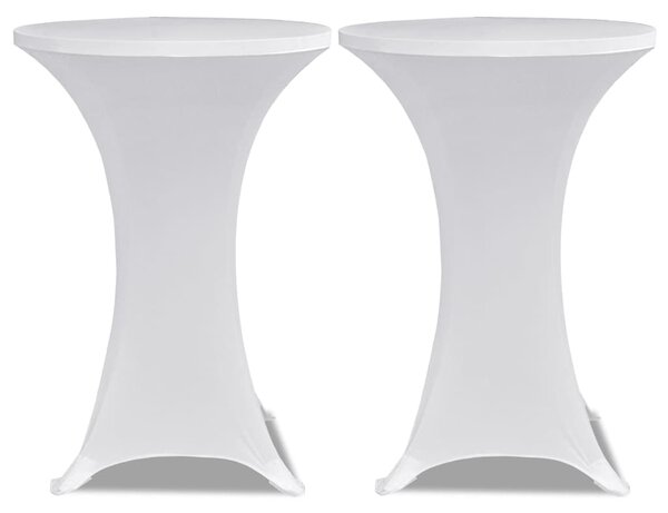 Návlek na koktejlový stůl Ø 60 cm bílý strečový 4 ks 279068