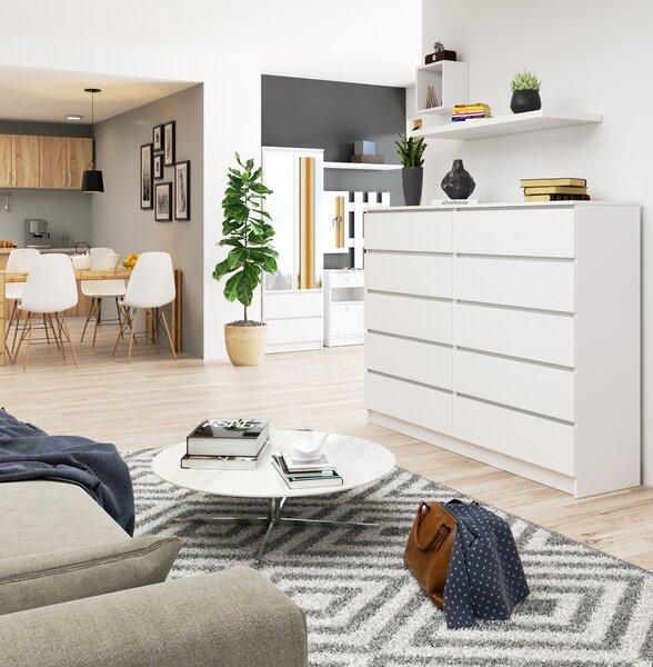 Ak furniture Komoda Rollo K 160,4 cm bílá matná