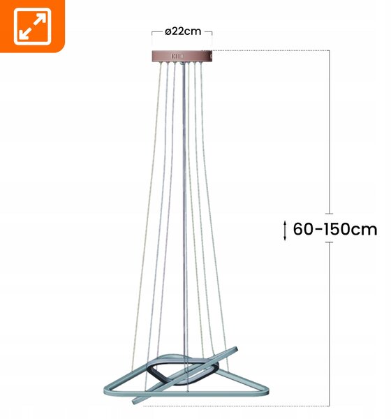 Designové závěsné LED svítidlo 146 W, 13 140 lm, teplá bílá, IP20
