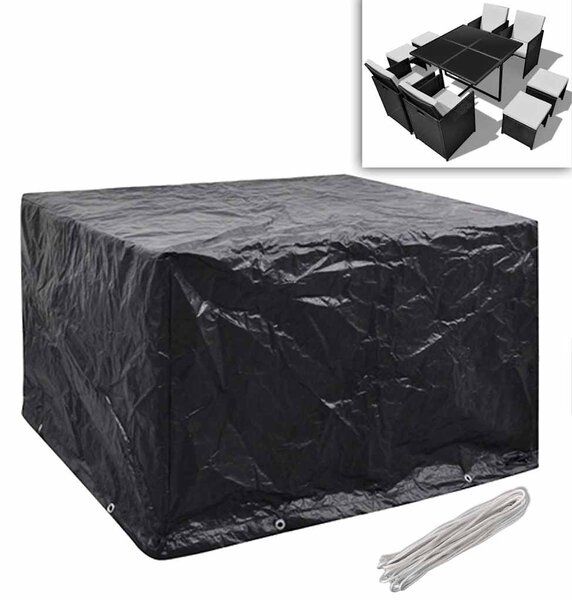 Plachty na zahradní nábytek 2 ks polyratan 8 oček 113 x 113 cm 279119