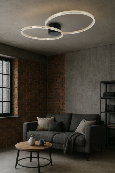 LED závěsné svítidlo 60 W – teplá bílá, 5400 lm, IP20, 77 × 45 × 9 cm