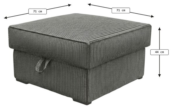 Taburet SMART COSARO XL s úložným prostorem 71x71 cm, tmavě zelený