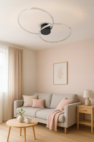 LED závěsné svítidlo 60 W – teplá bílá, 5400 lm, IP20, 77 × 45 × 9 cm