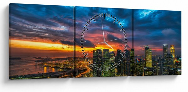 Obraz - Urban (s hodinami) (90x30 cm)