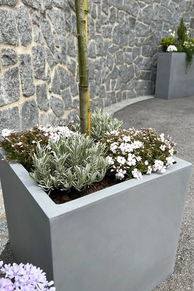 Květináč BLOCK, sklolaminát, 40x40x40 cm, beton design