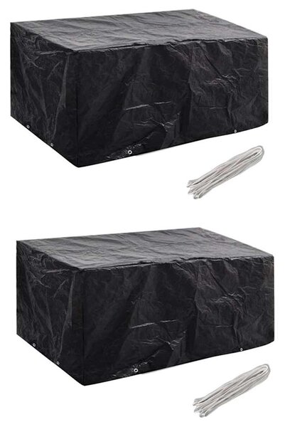 Plachty na zahradní nábytek 2 ks polyratan 8 oček 180 x 140 cm 279122