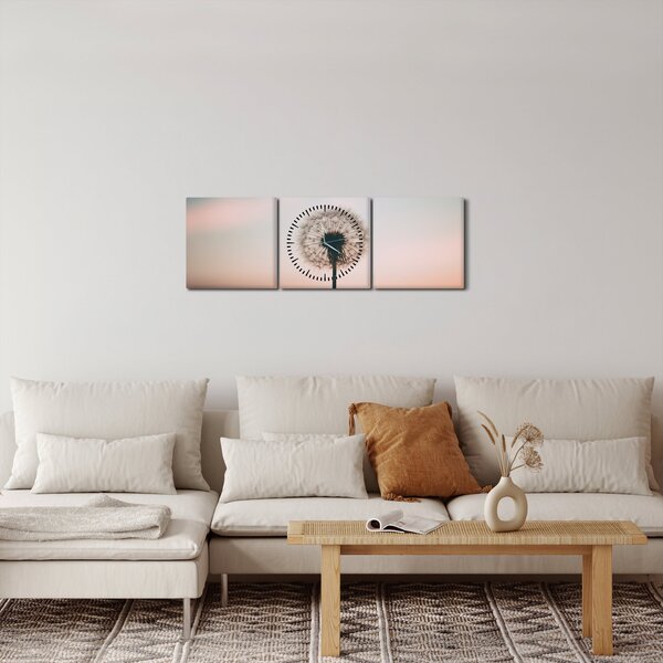 Obraz - Držím tě, pampeliško (s hodinami) (90x30 cm)