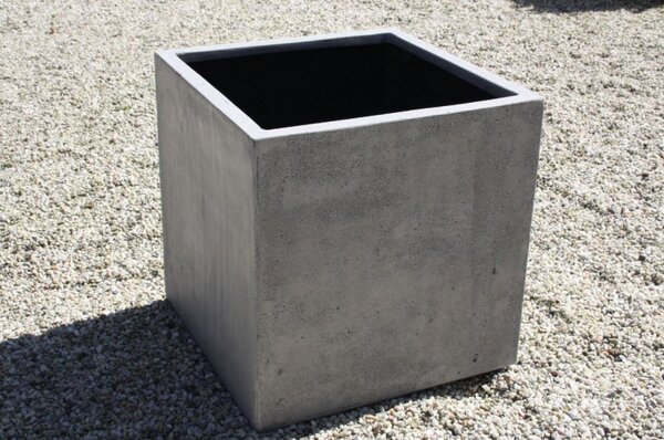 Květináč BLOCK, sklolaminát, 40x40x40 cm, beton design