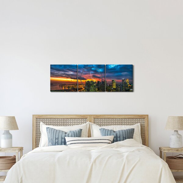 Obraz - Urban (s hodinami) (90x30 cm)