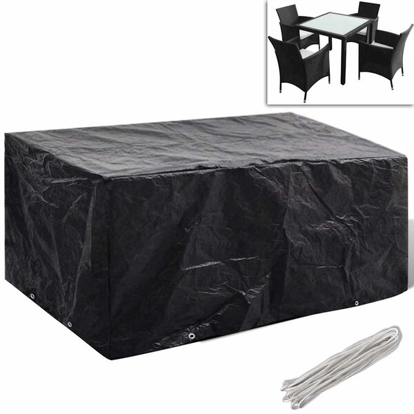 Plachty na zahradní nábytek 2 ks polyratan 8 oček 180 x 140 cm 279122