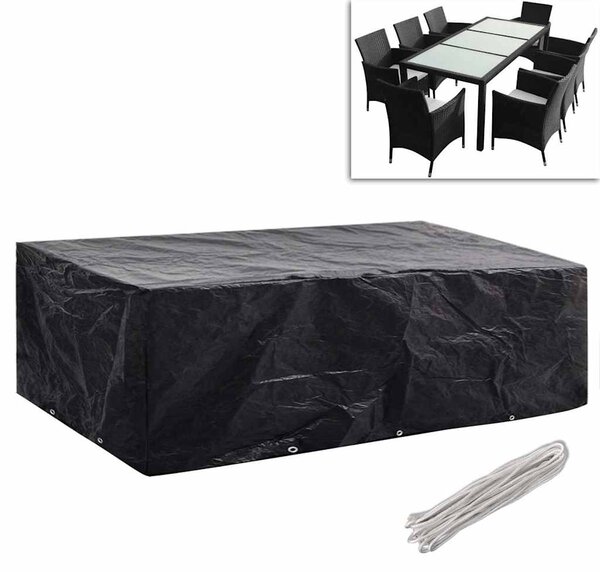 Plachty na zahradní nábytek 2 ks polyratan 10 oček 300 x 140 cm 279124