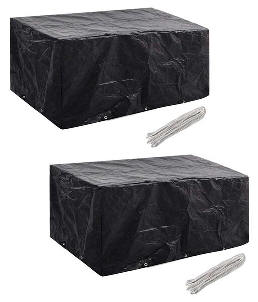 Plachty na zahradní nábytek 2 ks polyratan 10 oček 240 x 140 cm 279123