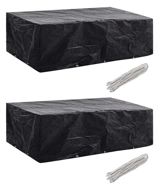 Plachty na zahradní nábytek 2 ks polyratan 10 oček 300 x 140 cm 279124