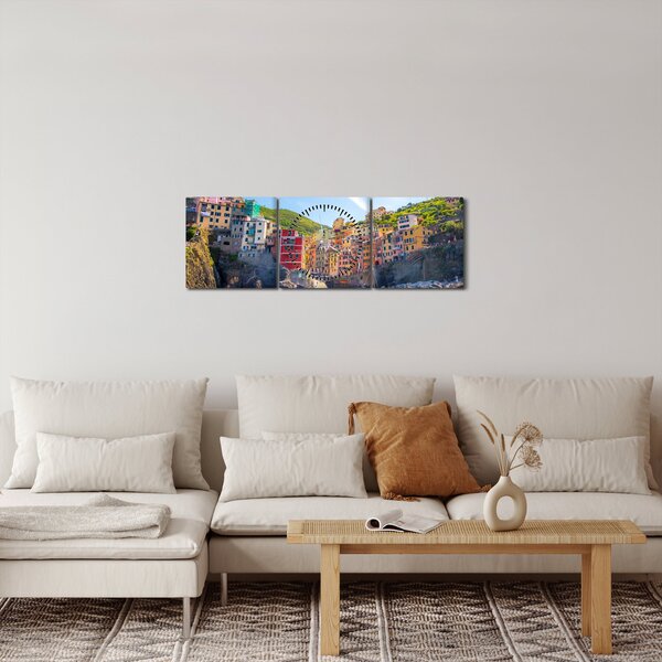 Obraz - Na Středozemním moři (s hodinami) (90x30 cm)